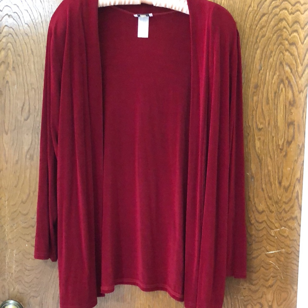 JOSTAR Large. Cardigan.Burgundy/Tailored Design. Luxurious feel of liquid knit
